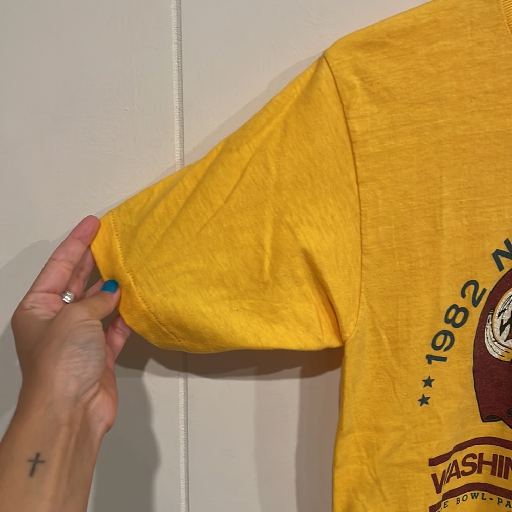 Vintage 1982 NFC Champions Washington Redskins XVII Rose Bowl Super Bowl T-Shirt - Picture 2 of 8